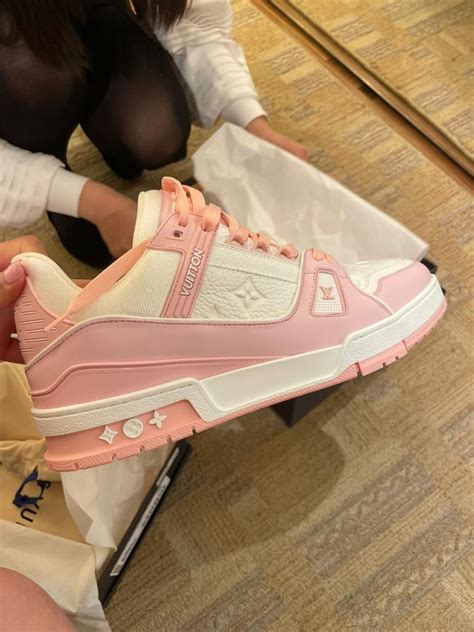 luxury pink lv trainers.